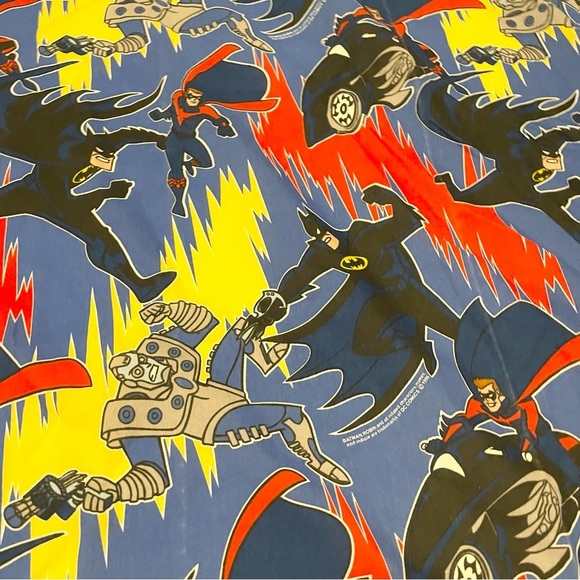 1996 DC Comics Batman and Robin Mr Freeze Twin Flat Sheet Bibb Company - Picture 3 of 16